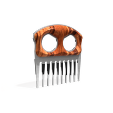 Load image into Gallery viewer, Tiger Wood Stainless Beard Pick
